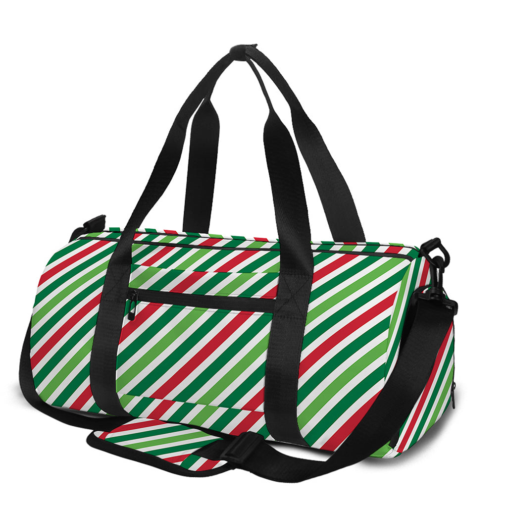 Merry Christmas Stripes Pattern Print Gym Bag