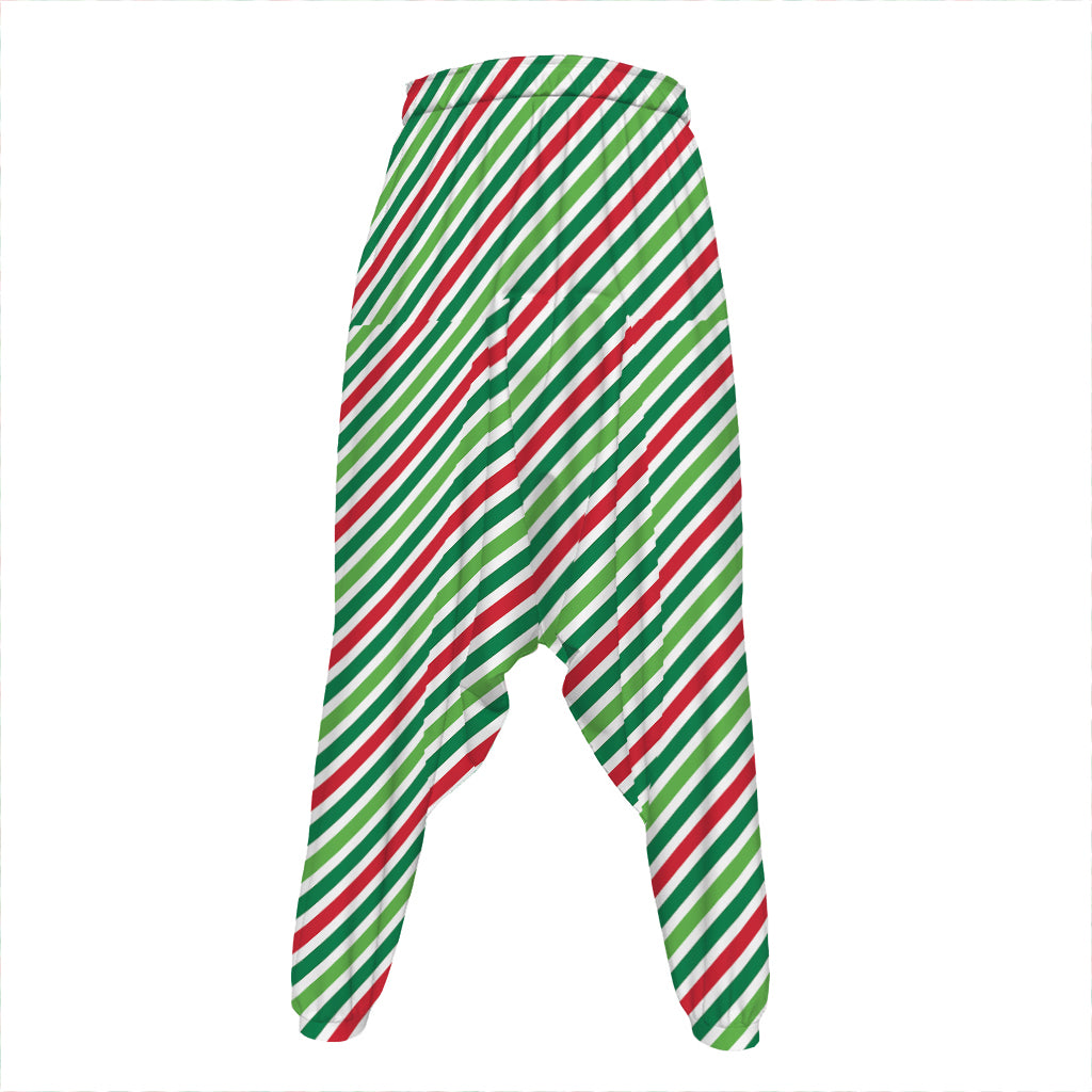 Merry Christmas Stripes Pattern Print Hammer Pants
