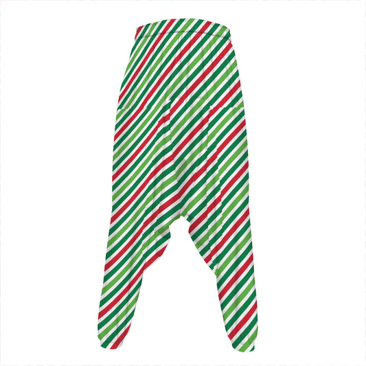 Merry Christmas Stripes Pattern Print Hammer Pants