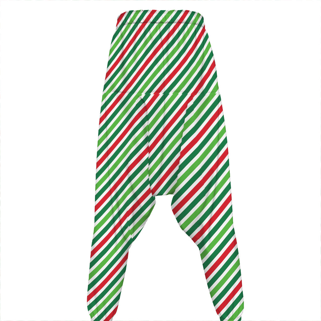 Merry Christmas Stripes Pattern Print Hammer Pants
