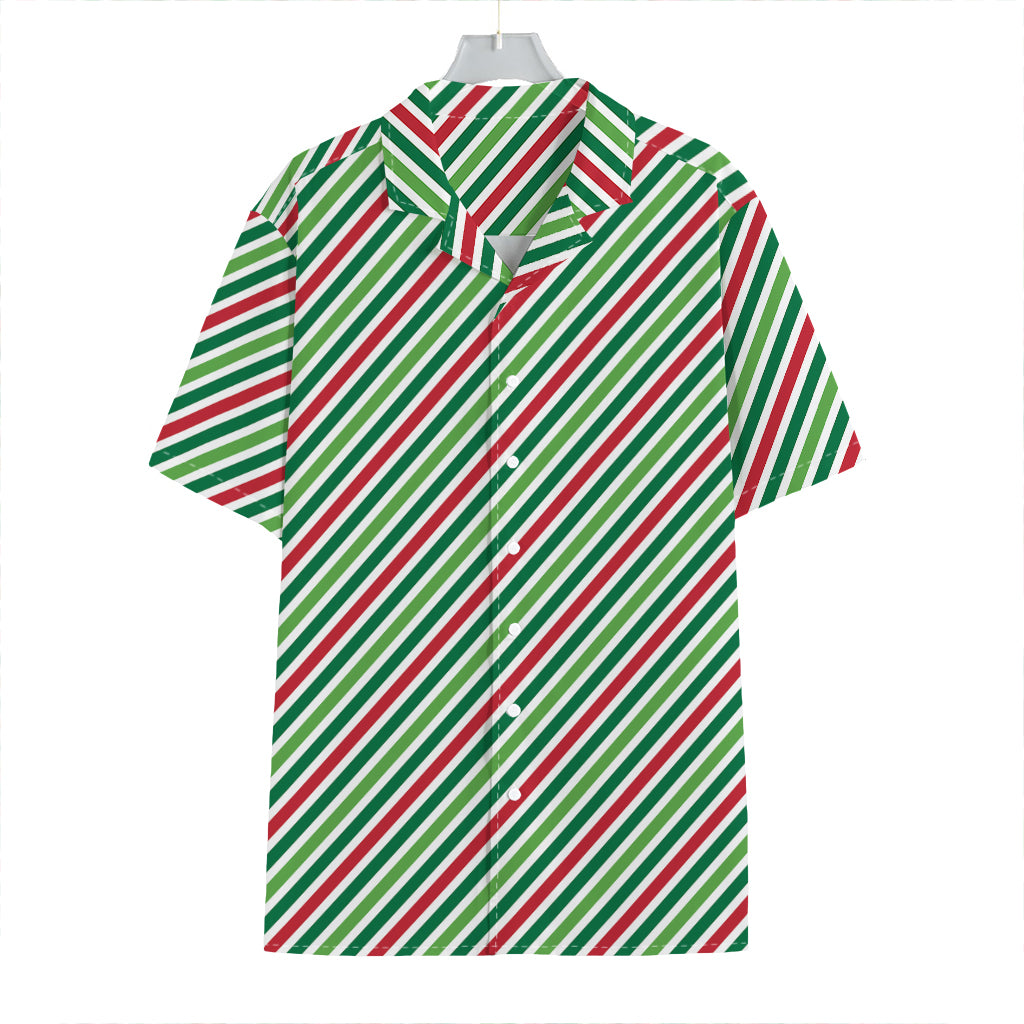 Merry Christmas Stripes Pattern Print Hawaiian Shirt
