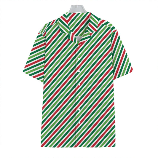 Merry Christmas Stripes Pattern Print Hawaiian Shirt