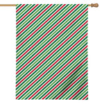 Merry Christmas Stripes Pattern Print House Flag