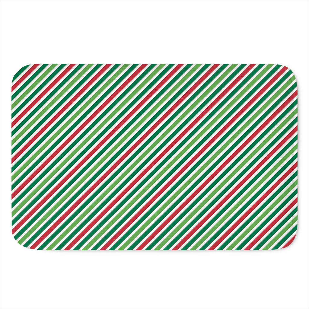Merry Christmas Stripes Pattern Print Indoor Door Mat
