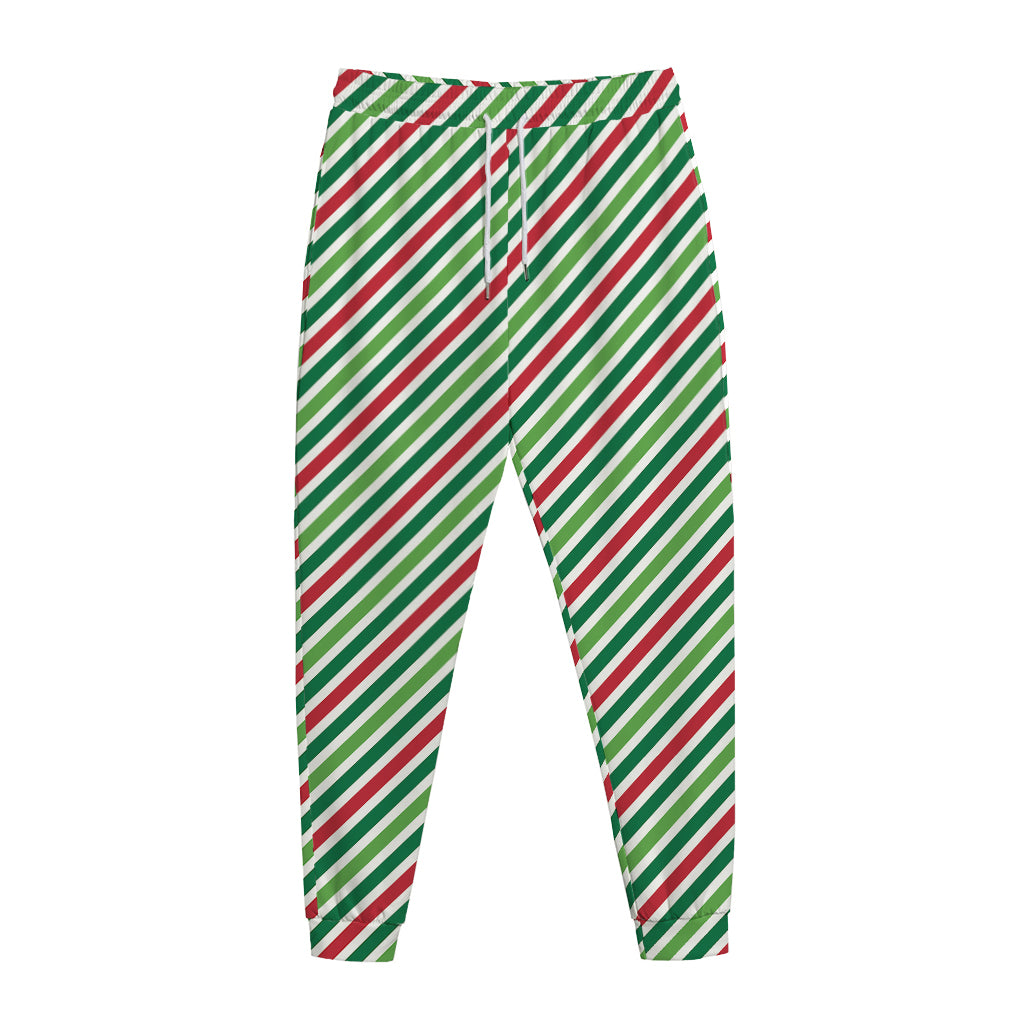 Merry Christmas Stripes Pattern Print Jogger Pants