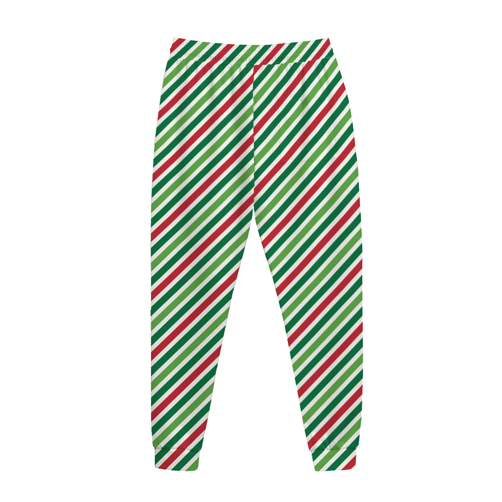 Merry Christmas Stripes Pattern Print Jogger Pants