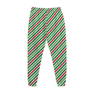 Merry Christmas Stripes Pattern Print Jogger Pants