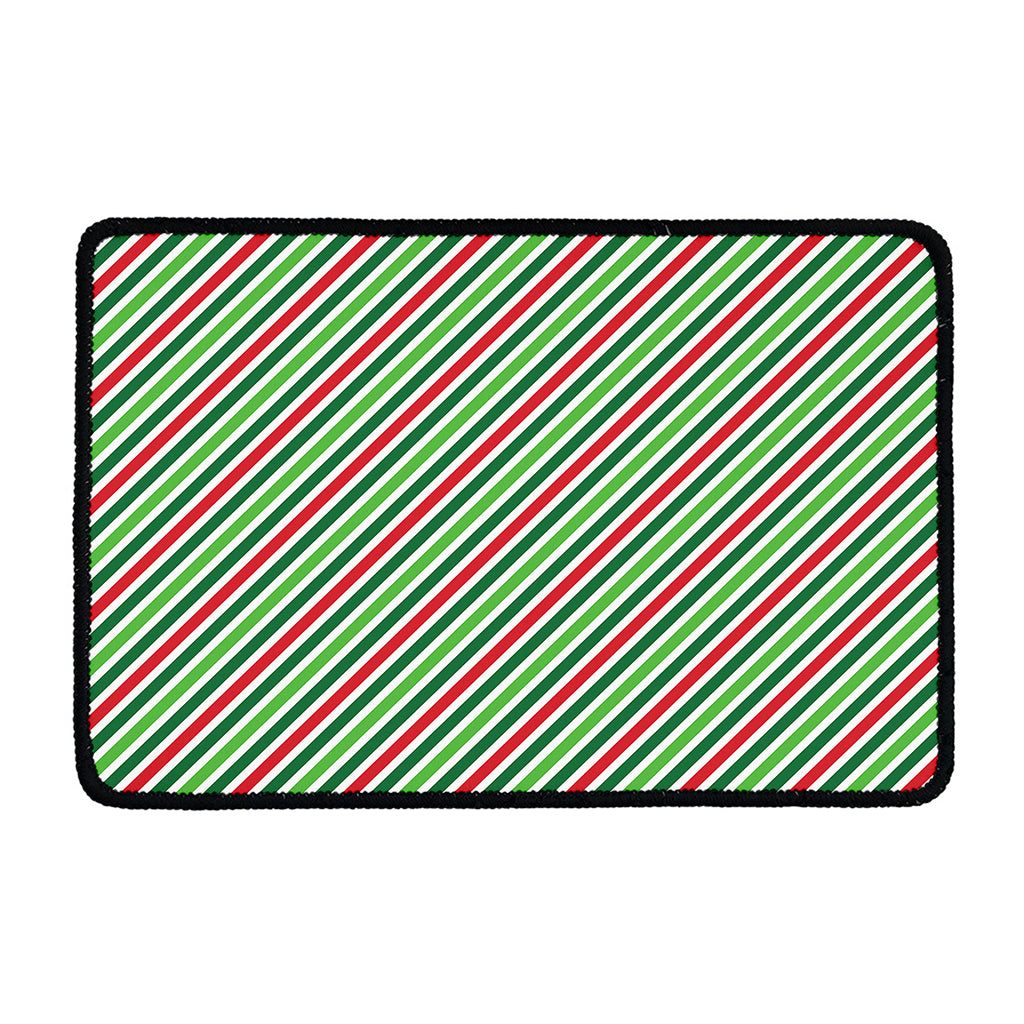 Merry Christmas Stripes Pattern Print Kitchen Mat