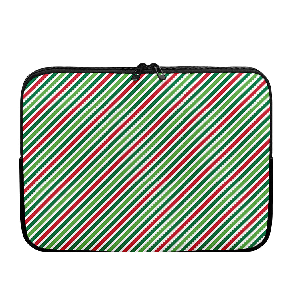 Merry Christmas Stripes Pattern Print Laptop Sleeve