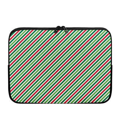Merry Christmas Stripes Pattern Print Laptop Sleeve