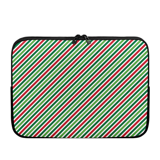 Merry Christmas Stripes Pattern Print Laptop Sleeve