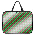 Merry Christmas Stripes Pattern Print Laptop Sleeve With Handle