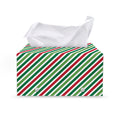 Merry Christmas Stripes Pattern Print Leather Tissue Box Cover