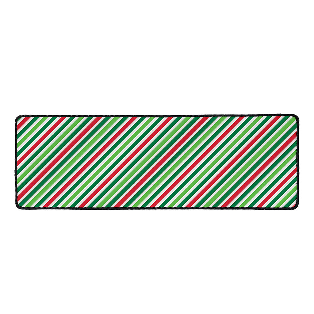 Merry Christmas Stripes Pattern Print Long Kitchen Mat