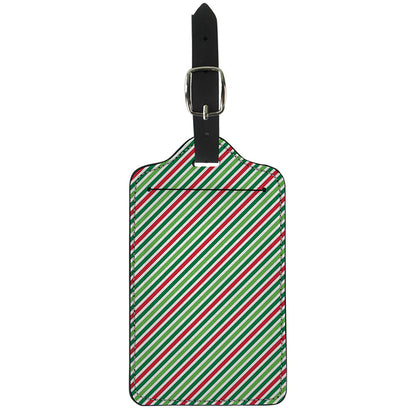 Merry Christmas Stripes Pattern Print Luggage Tag