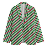 Merry Christmas Stripes Pattern Print Men's Blazer