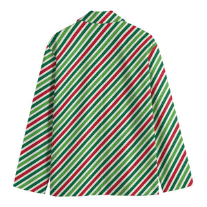 Merry Christmas Stripes Pattern Print Men's Blazer