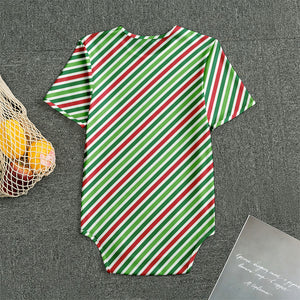 Merry Christmas Stripes Pattern Print Men's Bodysuit