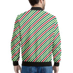 Merry Christmas Stripes Pattern Print Men's Bomber Jacket