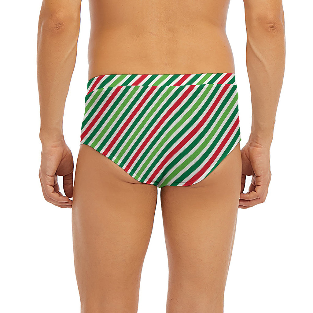Merry Christmas Stripes Pattern Print Men's Briefs
