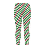 Merry Christmas Stripes Pattern Print Men's leggings