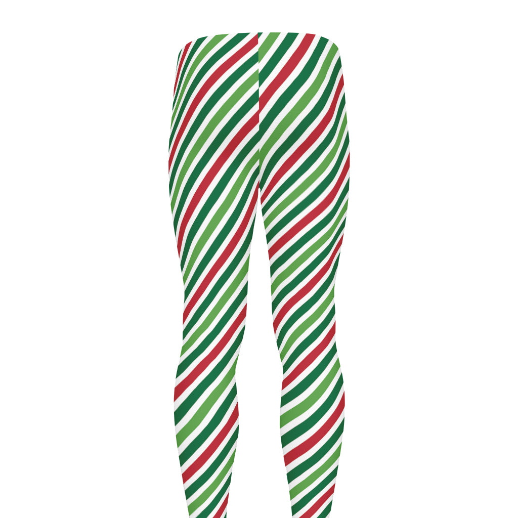 Merry Christmas Stripes Pattern Print Men's leggings