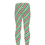 Merry Christmas Stripes Pattern Print Men's leggings