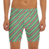 Merry Christmas Stripes Pattern Print Men's Long Boxer Briefs