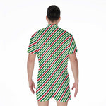 Merry Christmas Stripes Pattern Print Men's Rompers