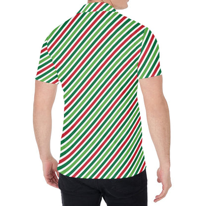 Merry Christmas Stripes Pattern Print Men's Shirt