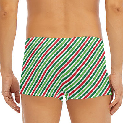 Merry Christmas Stripes Pattern Print Men's Short Boxer Briefs