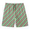 Merry Christmas Stripes Pattern Print Men's Swim Trunks