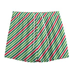 Merry Christmas Stripes Pattern Print Mesh Shorts