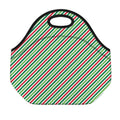 Merry Christmas Stripes Pattern Print Neoprene Lunch Bag