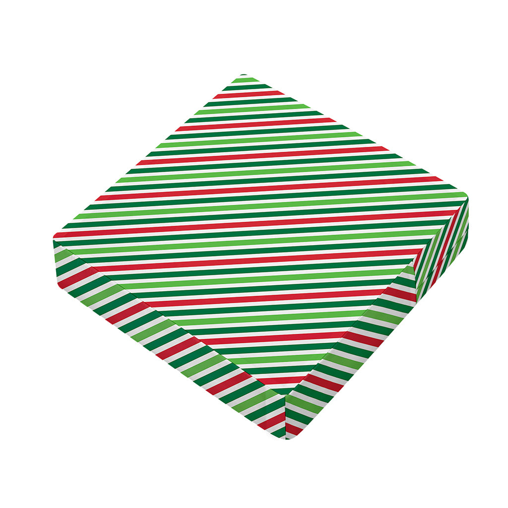 Merry Christmas Stripes Pattern Print Outdoor Seat Cushion Cover