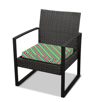 Merry Christmas Stripes Pattern Print Outdoor Seat Cushion Cover