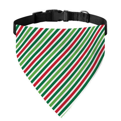 Merry Christmas Stripes Pattern Print Over The Collar Dog Bandana
