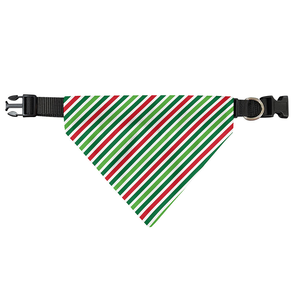 Merry Christmas Stripes Pattern Print Over The Collar Dog Bandana
