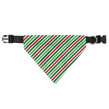 Merry Christmas Stripes Pattern Print Over The Collar Dog Bandana