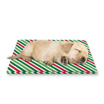 Merry Christmas Stripes Pattern Print Pet Cooling Mat Cover