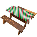 Merry Christmas Stripes Pattern Print Picnic Table Cover