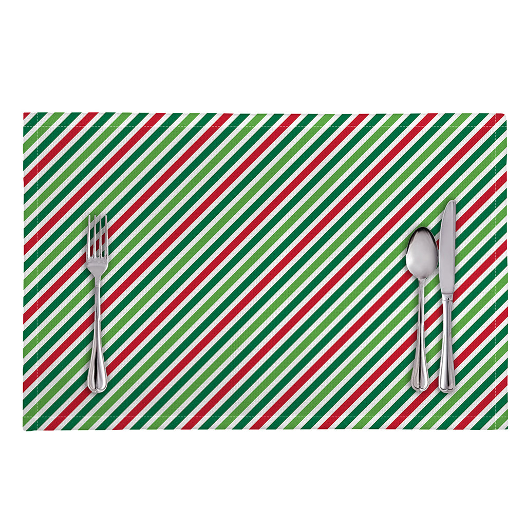 Merry Christmas Stripes Pattern Print Placemat