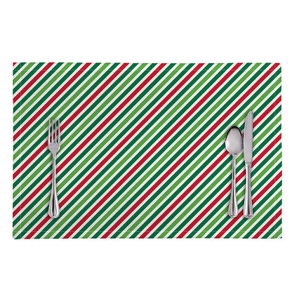Merry Christmas Stripes Pattern Print Placemat