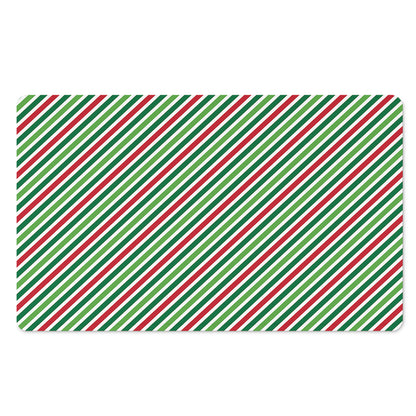 Merry Christmas Stripes Pattern Print Polyester Doormat