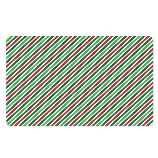 Merry Christmas Stripes Pattern Print Polyester Doormat
