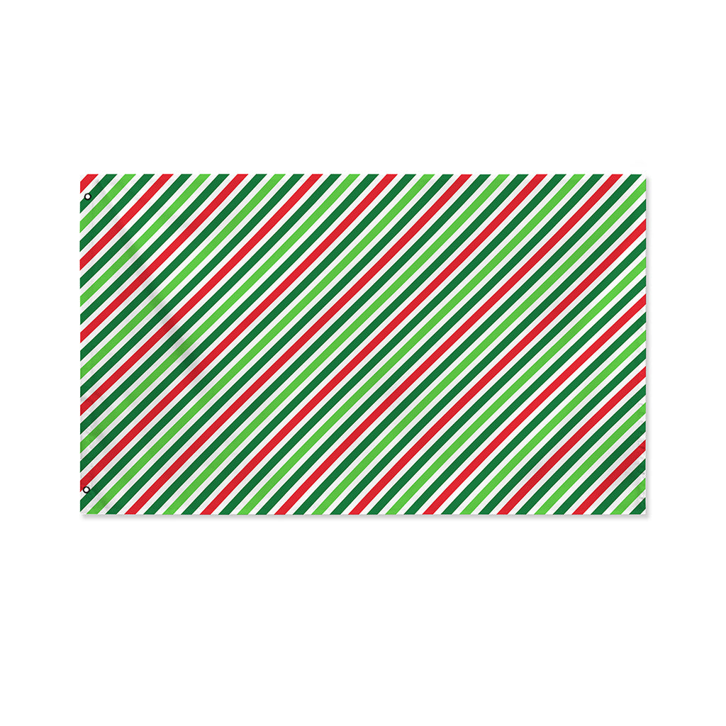 Merry Christmas Stripes Pattern Print Polyester Flag