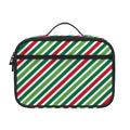 Merry Christmas Stripes Pattern Print Portable Lunch Bag