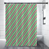 Merry Christmas Stripes Pattern Print Premium Shower Curtain