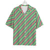 Merry Christmas Stripes Pattern Print Rayon Hawaiian Shirt