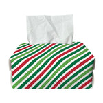 Merry Christmas Stripes Pattern Print Rectangle Tissue Box Cover